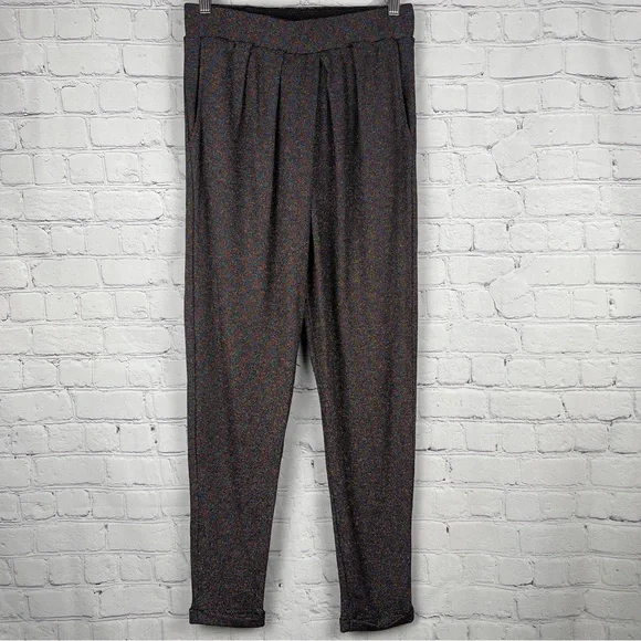 TEREZ multicolor metallic pleated high waist lightweight stretch pants, size S - Picture 1 of 13